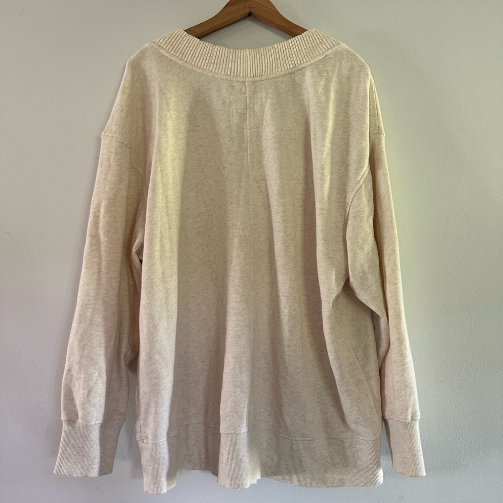 Aerie Soft Cream V-Neck Pullover - Picture 3 of 9